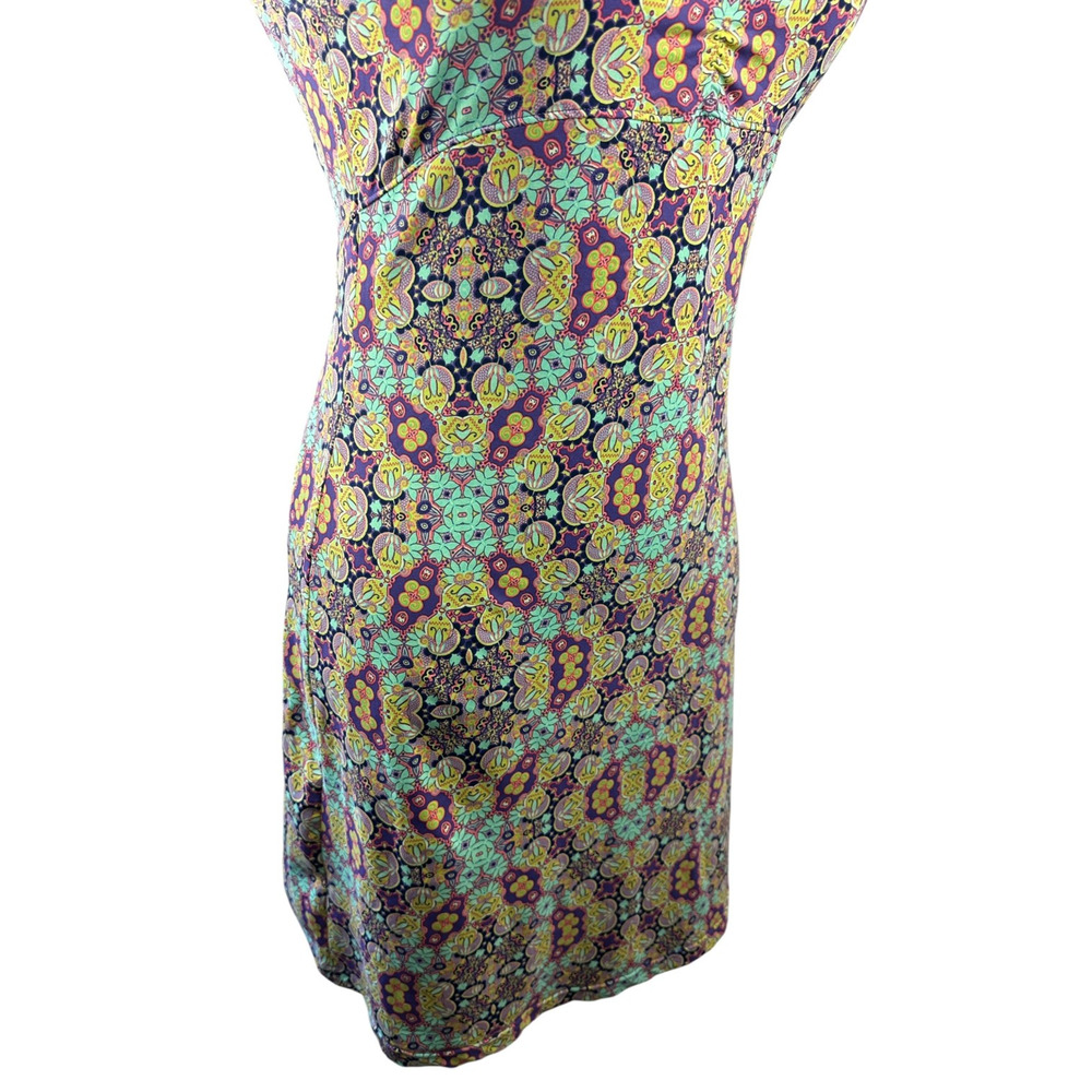 Title Nine Diamalete Shirt Dress Medium Printed V Neck Geometric Golf Summer - Picture 8 of 14
